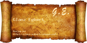 Glanz Egbert névjegykártya